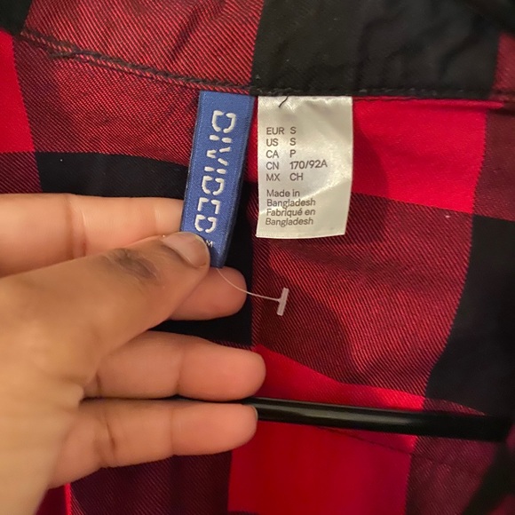 Red and black button down - Picture 3 of 3